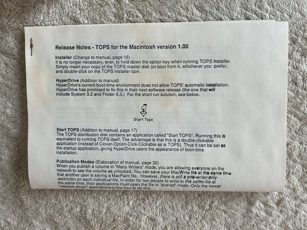 TOPS for the Macintosh. Apple software Complete Local Area Network