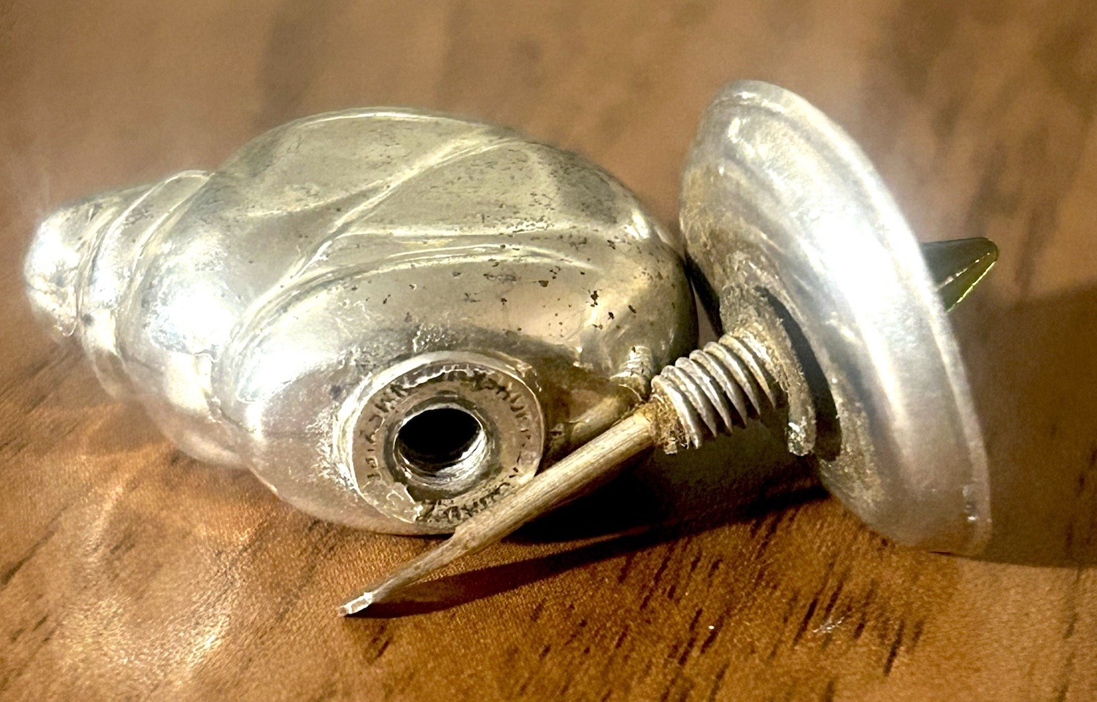 Vintage Sterling Silver Ormex Sombrero Man Perfume Bottle Green Stone Mexico