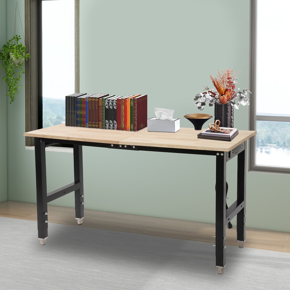 48x20" Heavy Duty Work Table Adjustable Workbench with Power Outlets 2000lbs US