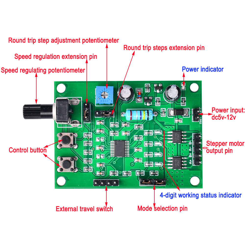 DC 5V-12V Micro Stepper Motor Driver Control Board 2-Phase 4-Wire 4-Phase 5-Wire