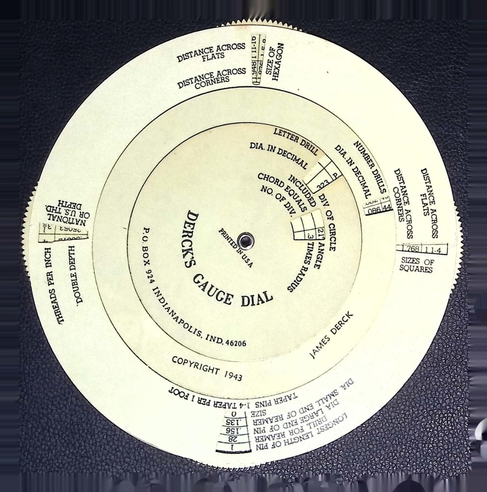 1943 Derck's Gauge Dial – Mechanical Engineering Tool