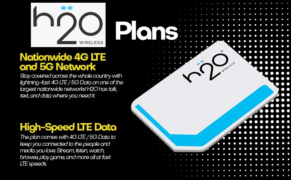 H2O Wireless SIM Card 3 in 1 Standard / Micro/ Nano Sizes Select Your Plan