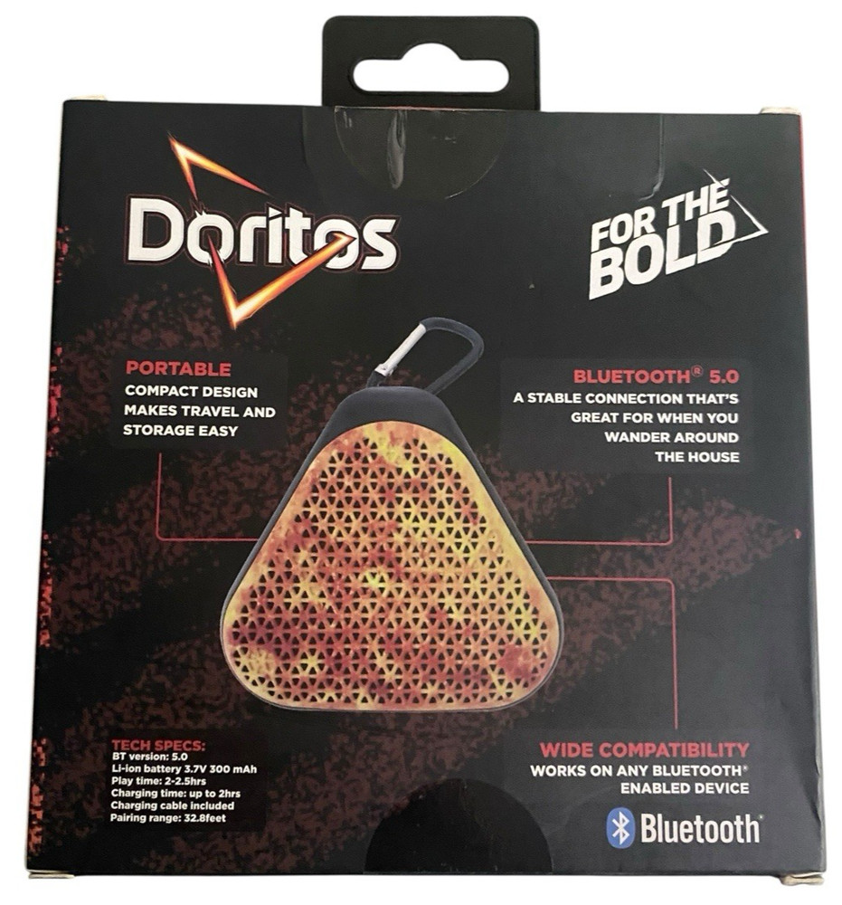 Doritos Chips Snack Wireless Portable Speaker Bluetooth Orbit Red Orange Yellow