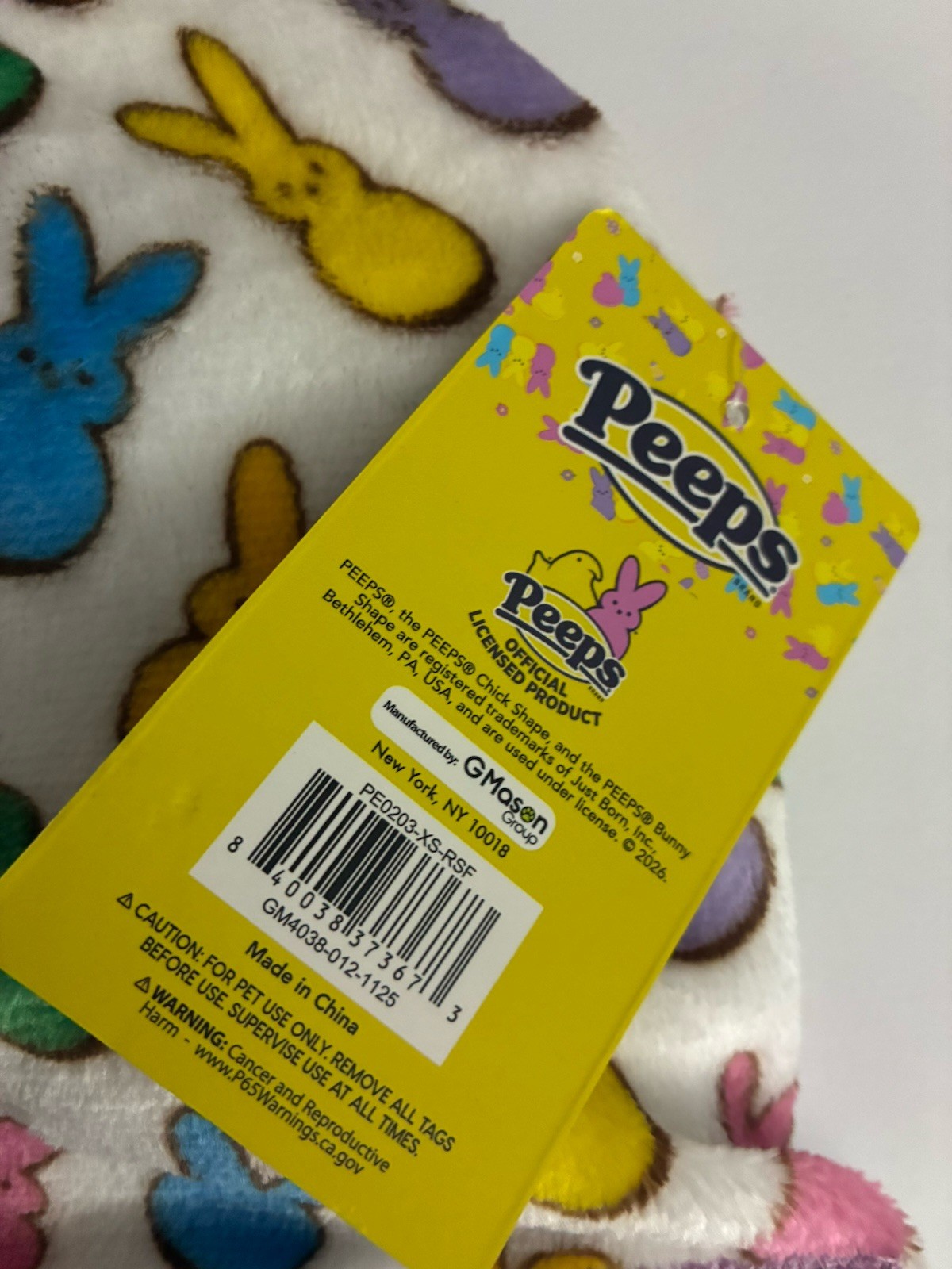 Purple Yellow Velour “PEEPS" All Over! Pet Pajamas Puppy/Dog X-Small - NWT