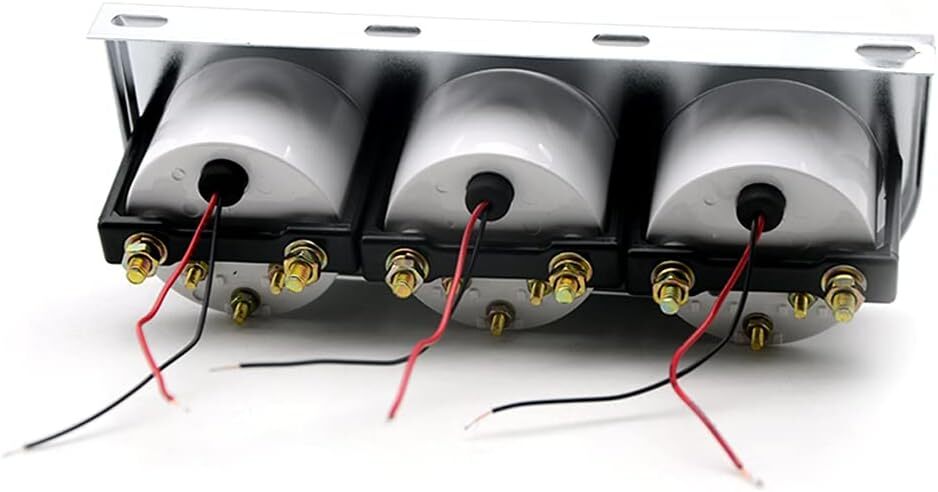 2" 52mm Universal Chrome Volt Water Temp Oil Pressure Sensor Triple Gauge Kit