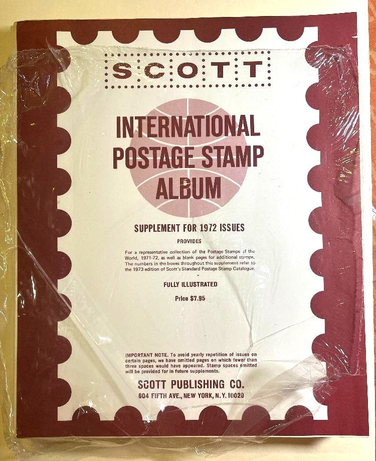 SCOTT INTERNATIONAL POSTAGE STAMP SUPPLEMENT FOR 1972, L@@K!!!