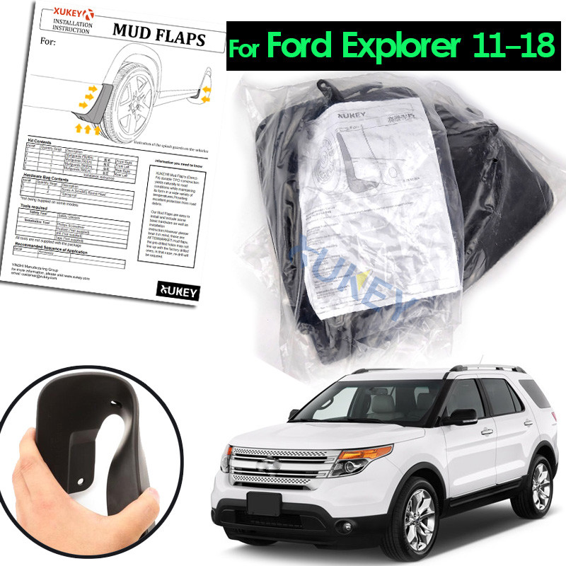 4pc XUKEY Mud Flaps Splash Guards For 2011 - 2018 Ford Explorer Front and Rear