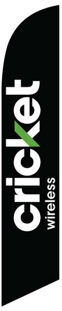 NEW APPROVED 2014 Black Cricket wireless Feather Banner Swooper Flag - FLAG ONLY