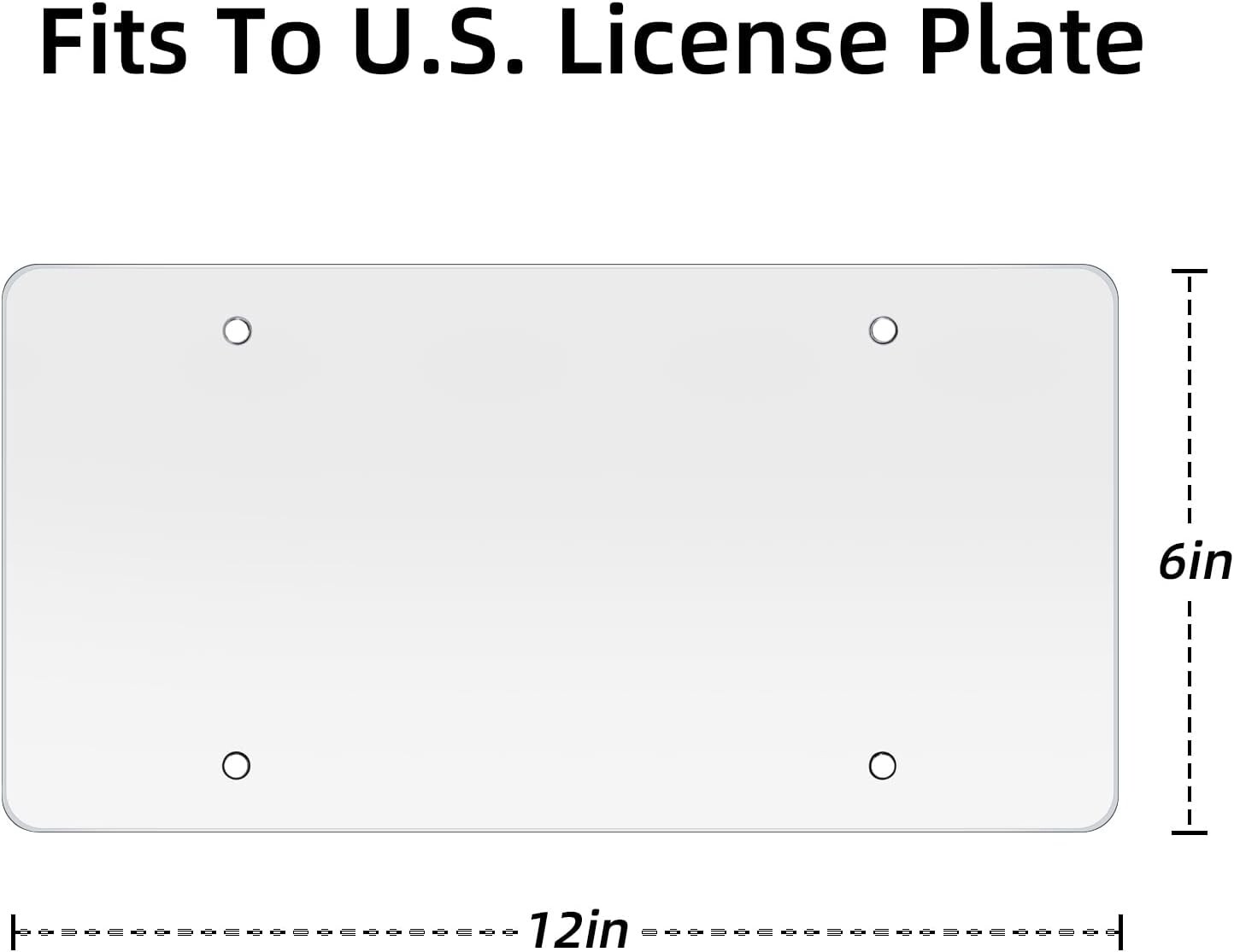 2x Clear Flat License Plate Cover Shield Plastic Tag Protector USA Made
