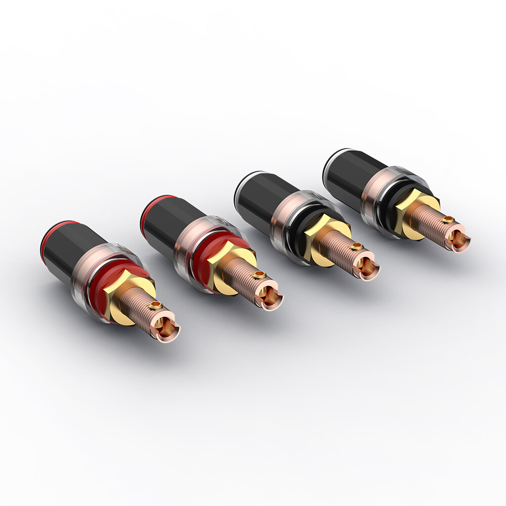 4pcs Copper Plated Binding Post 4mm Amplifier Speaker Terminal HiFi Banana plug