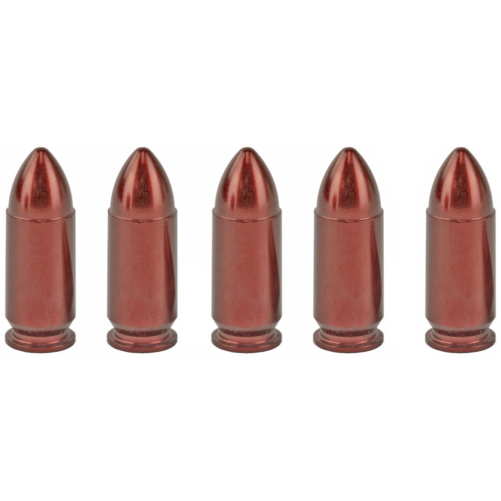 A-Zoom 9MM Snap Caps 5 Pack Red Aluminum for Safe Practice and Function Testing
