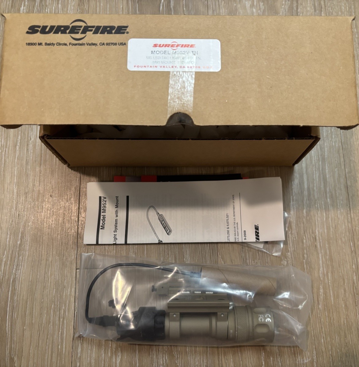 Surefire M952V TN Weapon Flashlight Grade A M93 Mount KM3 White IR Head GWOT