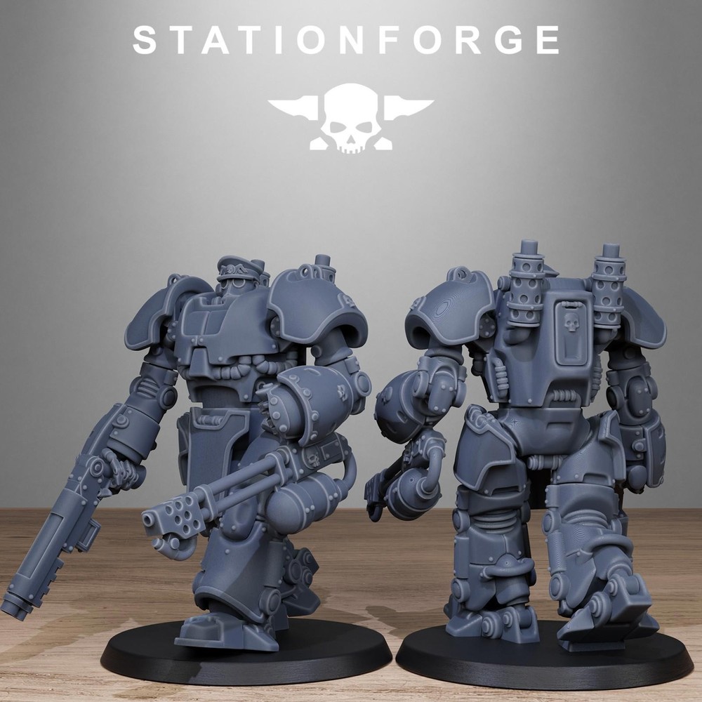 Station Forge Miniatures GrimGuard Power Armor Sci Fi Grim Dark Proxy Minis 3D