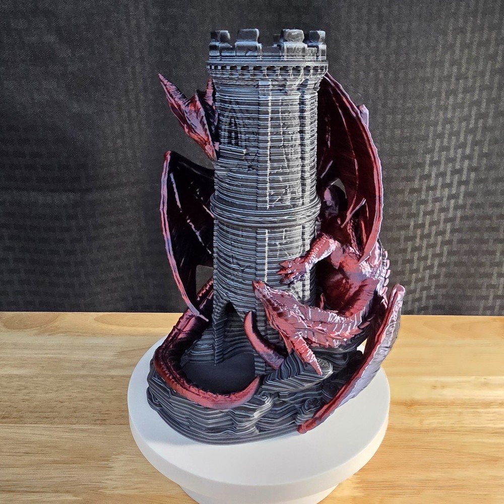 Twin Dragons Dice Tower, DND, 3D Printed Items