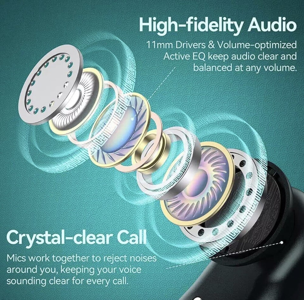 Wireless Earbuds Earhook Headset with Mic Waterproof for Apple iPhone 13 Pro Max