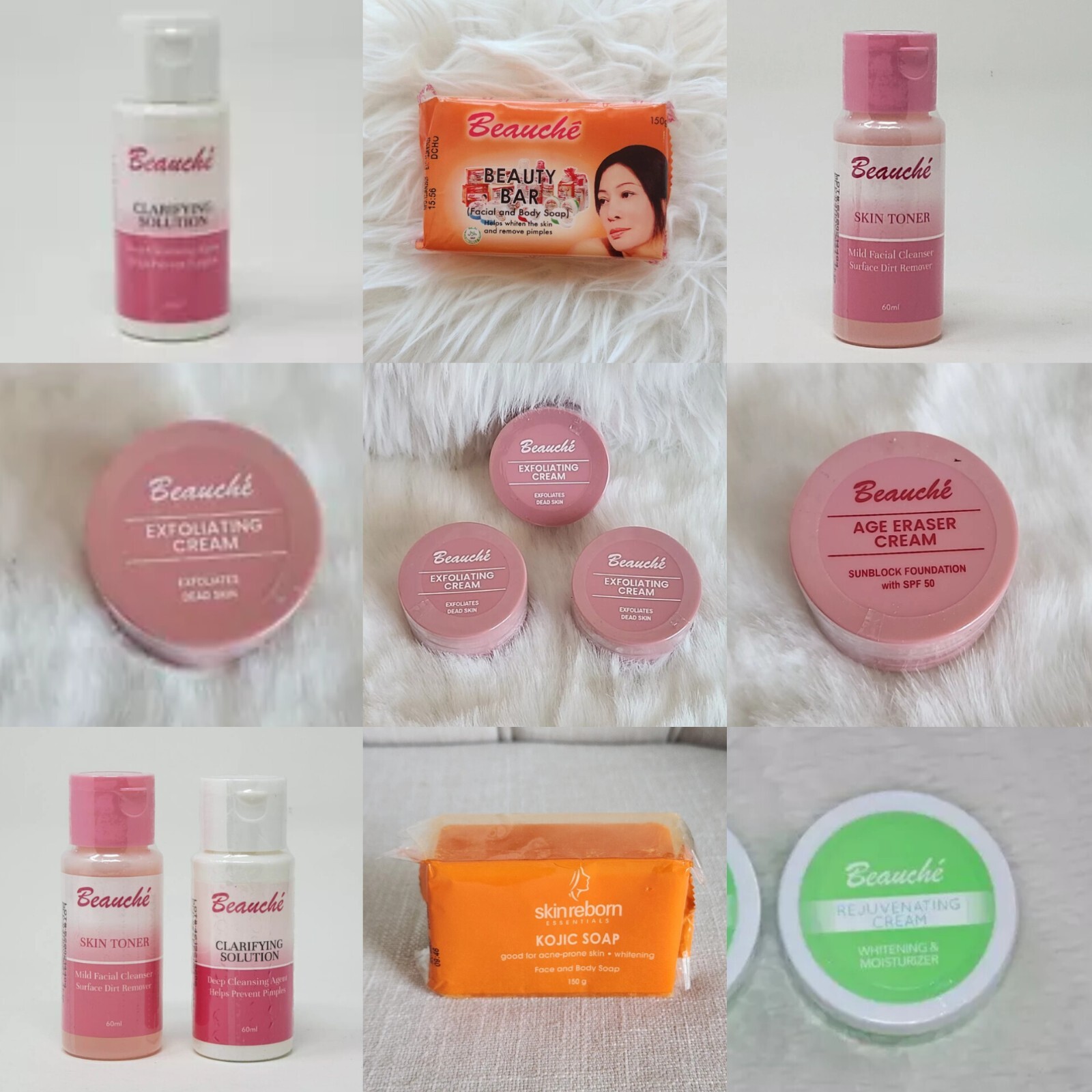 BEAUCHE INTERNATIONAL SKIN CARE SET TONER  CLARIFY EXFO REJU AGE CREAM YOU PICK