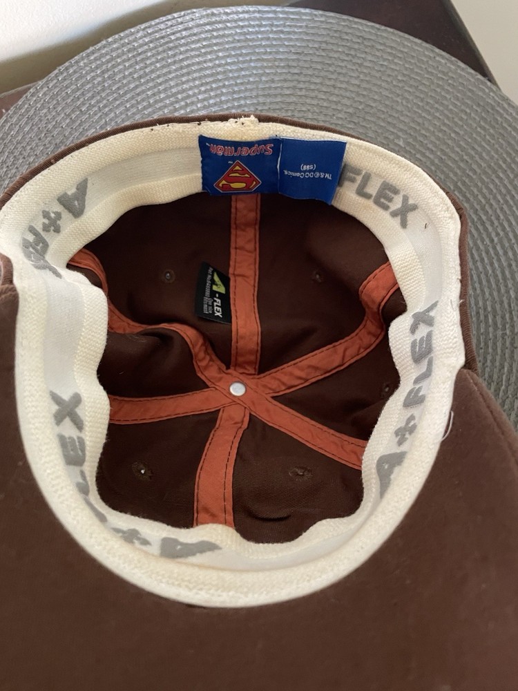 Superman Brown Flex Cap Hat Comic Book Logo