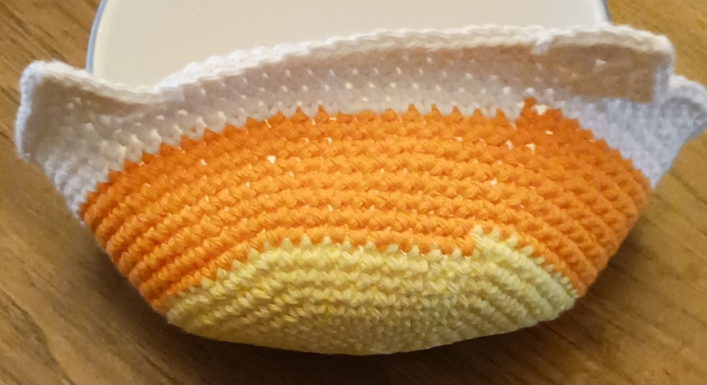 Handmade Crochet Candy Corn Bowl Cozy