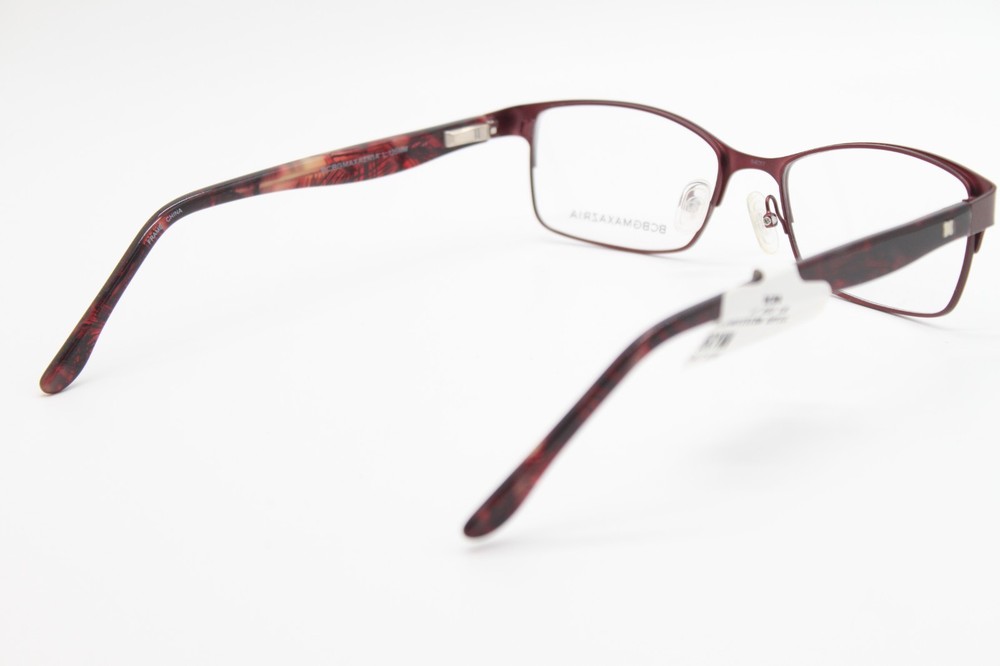 NEW BCBGMAXAZRIA BRYNN WINE DARK RED RECTANGULAR AUTHENTIC EYEGLASSES 54-17