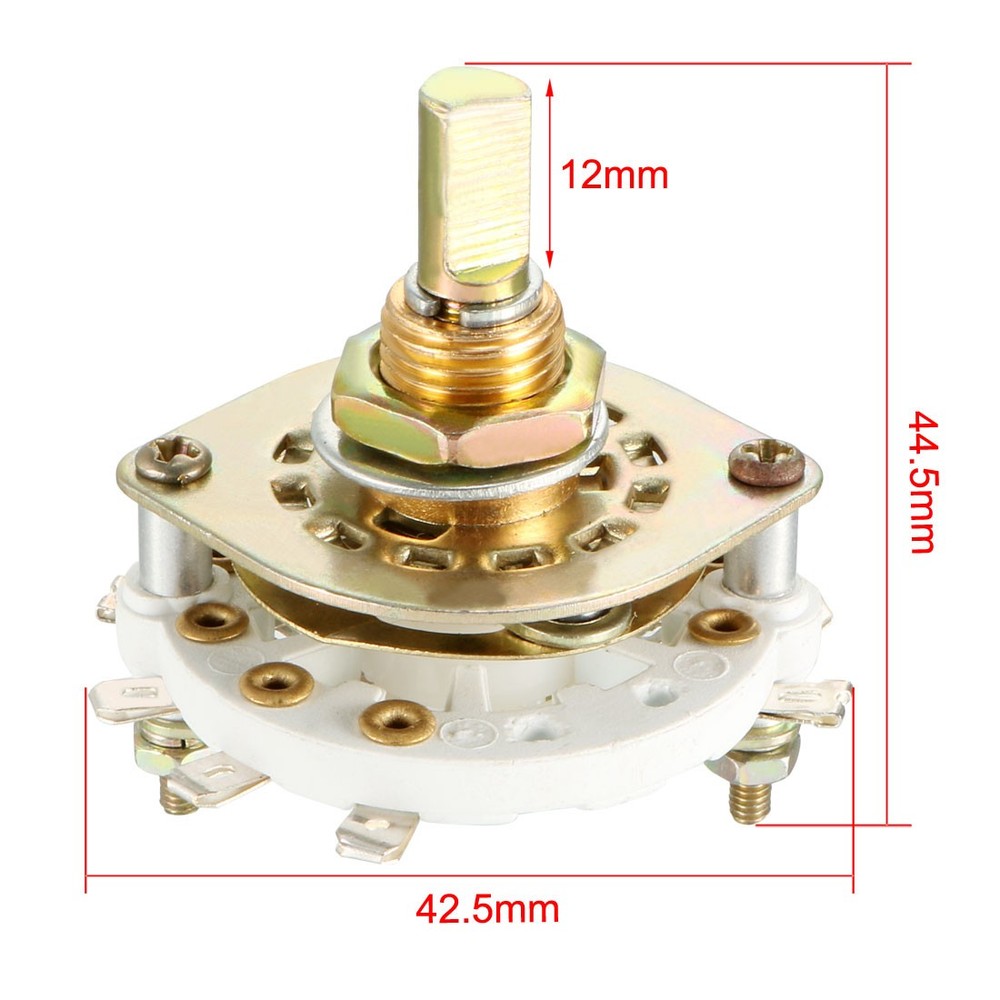 2P3T 2 Pole 3 Throw Single Deck Band Channel Rotary Switch Selector Knobs