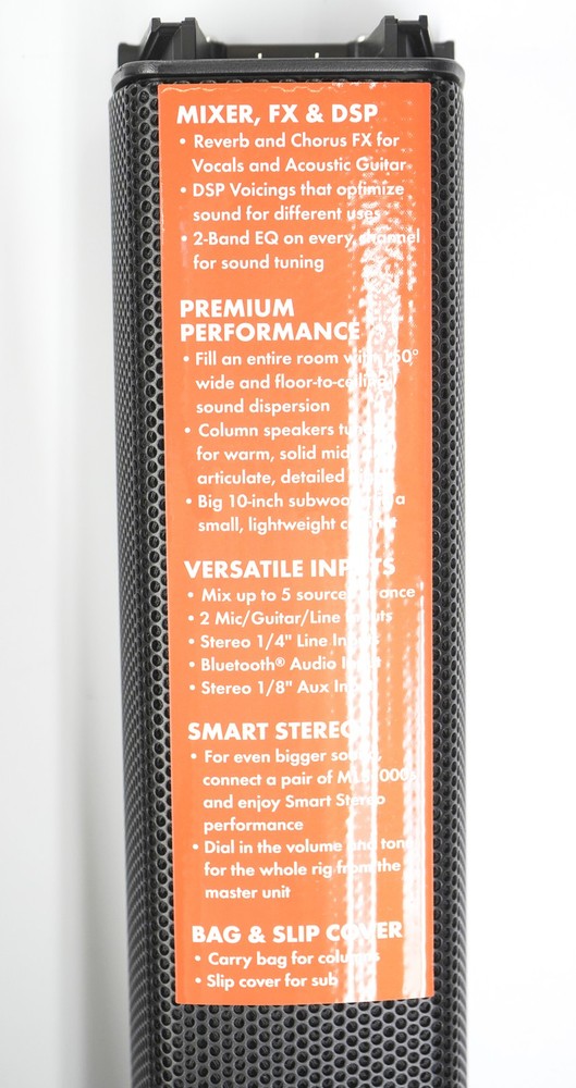 Harbinger MLS900 Active Personal Line Array PA System Black