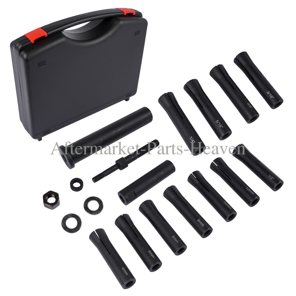 18pcs In-Line Dowel Pin Puller Master Set Includes Both SAE and Metric Collets
