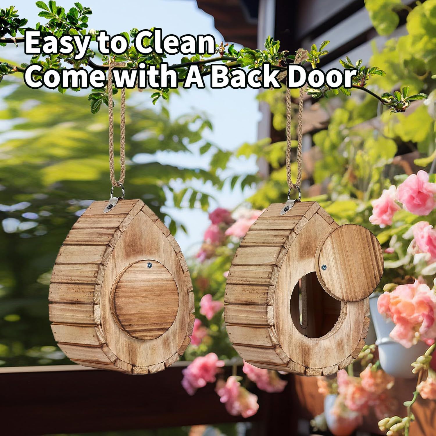 Butterfly House Feeder Wooden Butterfly Habitat Garden Pollinator Shelter