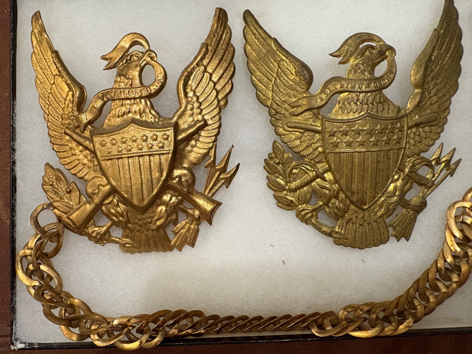 Original Brass U.S. Army Officers Dress Hat Badges