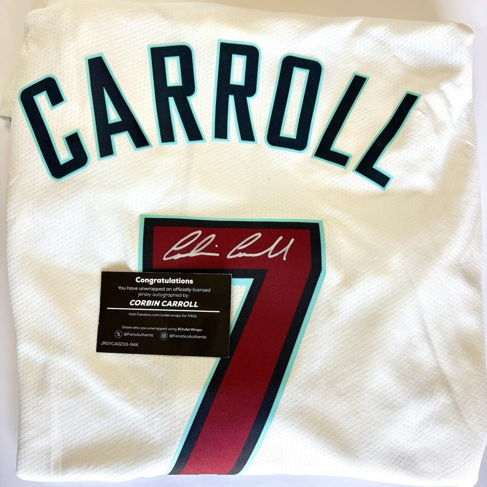 CORBIN CARROLL Signed 2025 Fanatics Under Wraps Signed Authentic Jersey