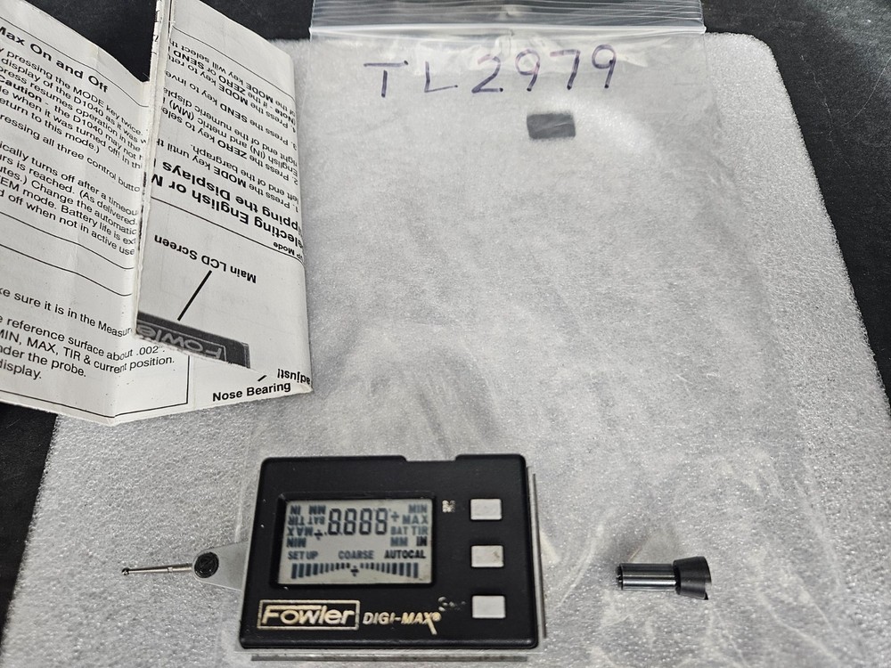 FOWLER #54-568-000 DIGI MAX TEST INDICATOR W/CASE (TL2979)