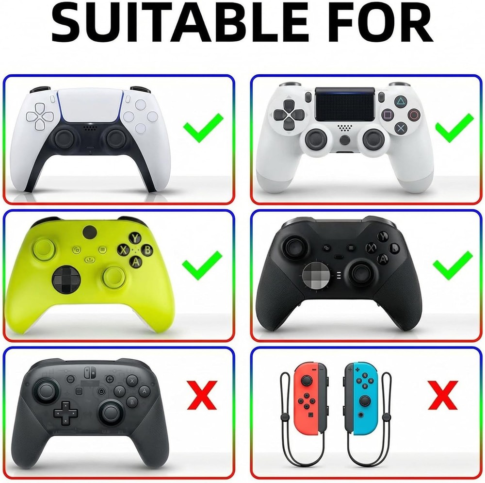 28PCS Optimized Silicone Thumb Grips & Joystick Caps for PS4/PS5/Xbox Controller
