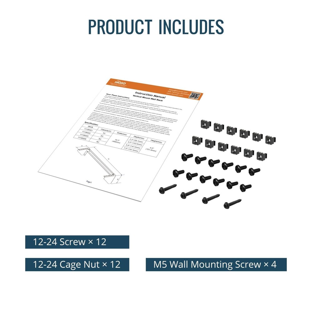3U Vertical Wall Mount Rack Bracket for 19" Rack Mount Network Server