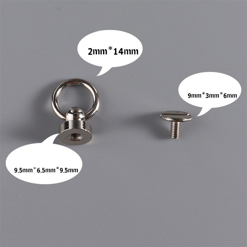 Solid Brass O-Ring Rivet Studs 360 degree Rotatable Ball Post Head Button 2 Size