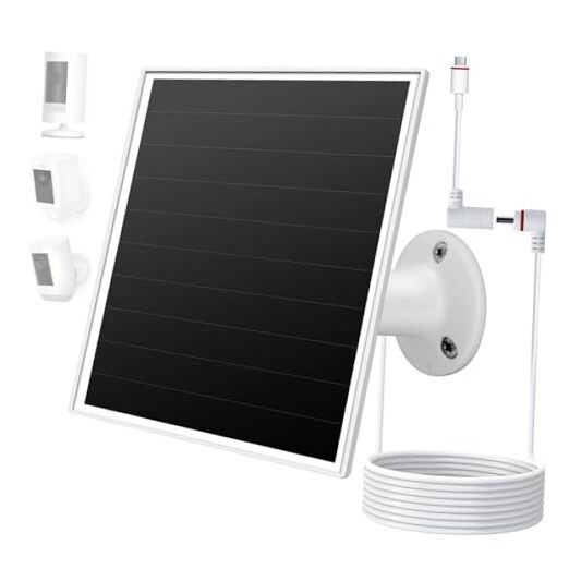 6W Solar Panel for Ring Camera, Solar Charger Compatible with Ring White-1Pack