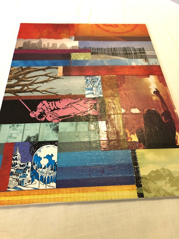 Original Abstract Art Collage 9x12 On Canvas Board