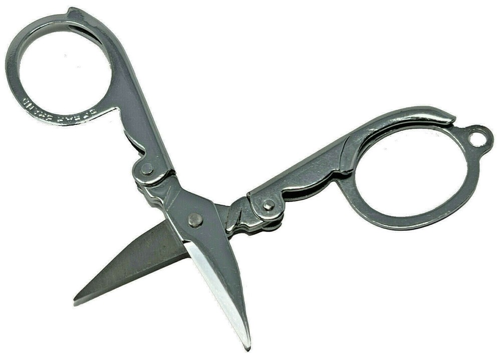 2-Pack Portable Folding Scissors - 3.5" - Sharp Mini Pocket Cutter Travel Keys