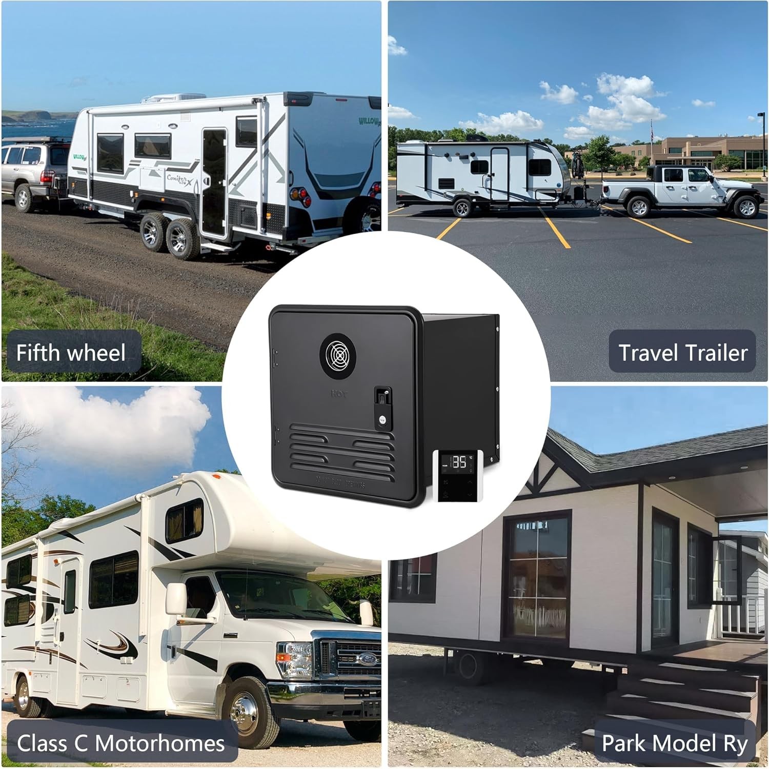 48,000 BTU Propane Tankless RV Water Heater: Digital Remote, Endless Hot Water