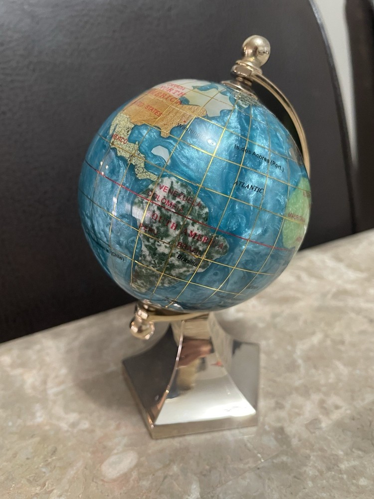 Gemstone Globe Small Desk Globe Blue