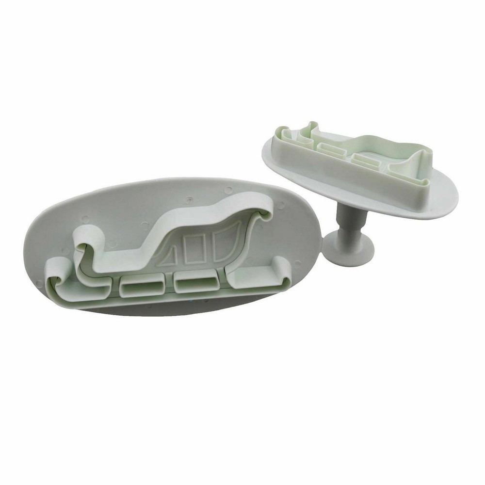 2 PC Christmas Sled Impression Plunger Cookie Cutter Set | Bakell®