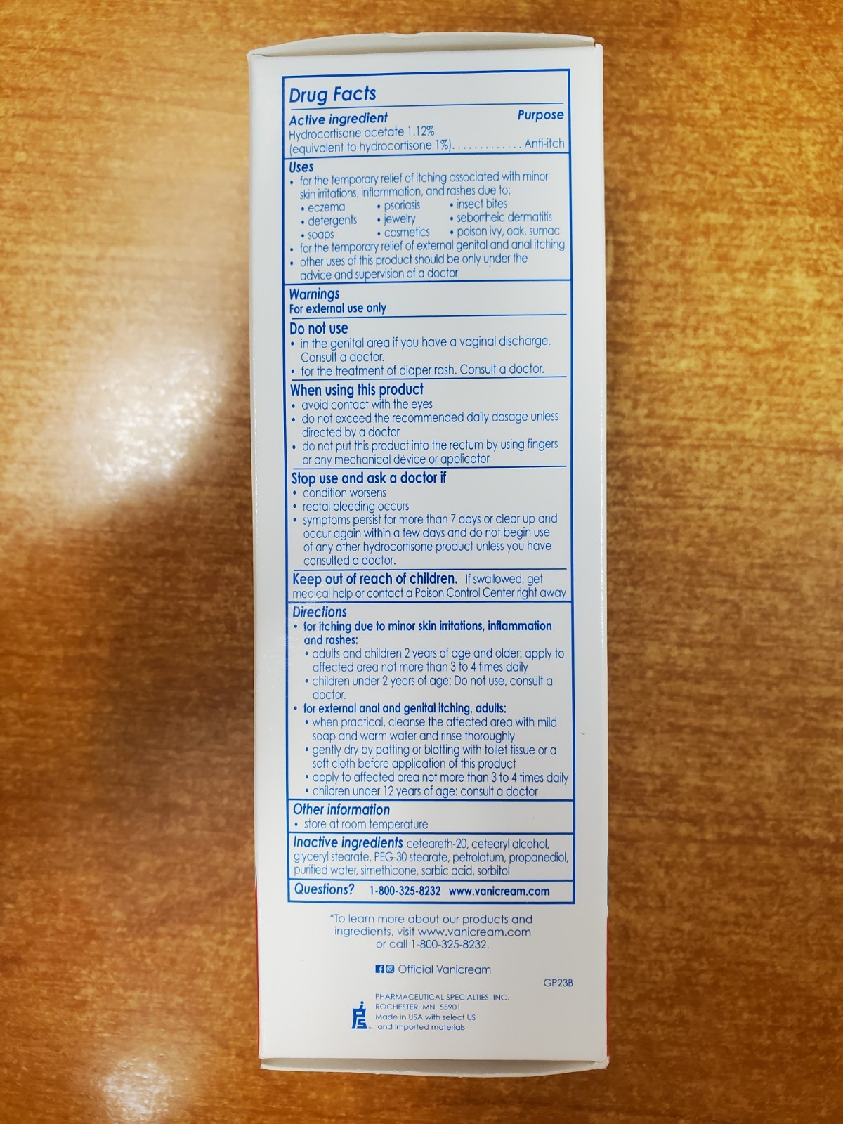 Vanicream HC 1 % Hydrocortisone Cream Sensitive Skin (Exp 6/30/26) 7028