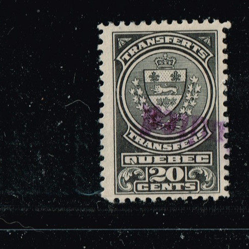 Canada Quebec Transfer Stamp VF Used