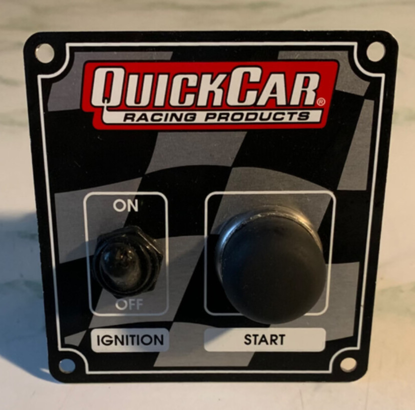 QuickCar Ignition Control Panel Starter 1 Toggle 1 Push Button Checkered Finish