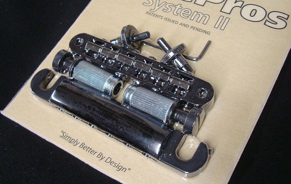 LPM04-B Tone Pros Standard (US/Imperial Thread) Bridge/Tailpiece Set, Black