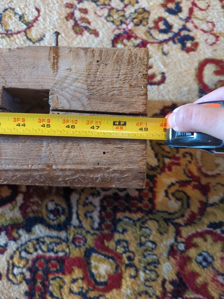 Antique Original Fireplace Mantle Beam 49"x6"x6" Solid, Rustic, Salvage