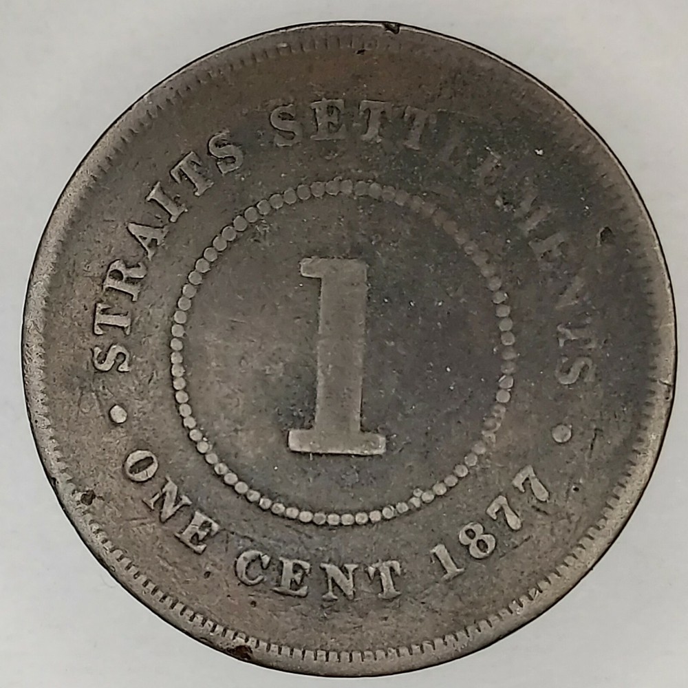 Straits Settlement Cent 1877 KM-9 VG