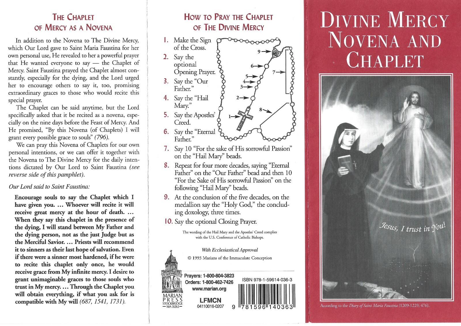 Chaplet Divine Mercy, Novena Divine Mercy Jesus, & How to Pray Rosary Pamphlets