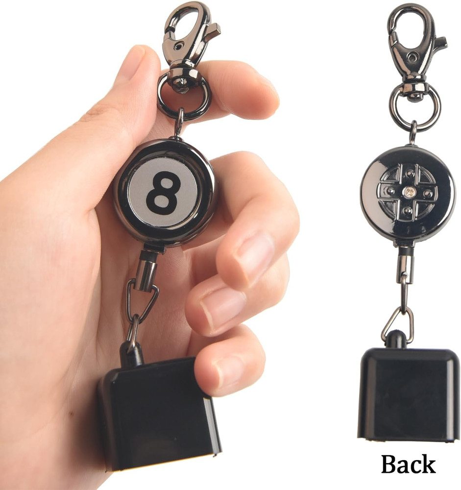 Billiard Chalk Holder，Pool Chalk Holder with Retractable Key Ring,Pool Table Acc