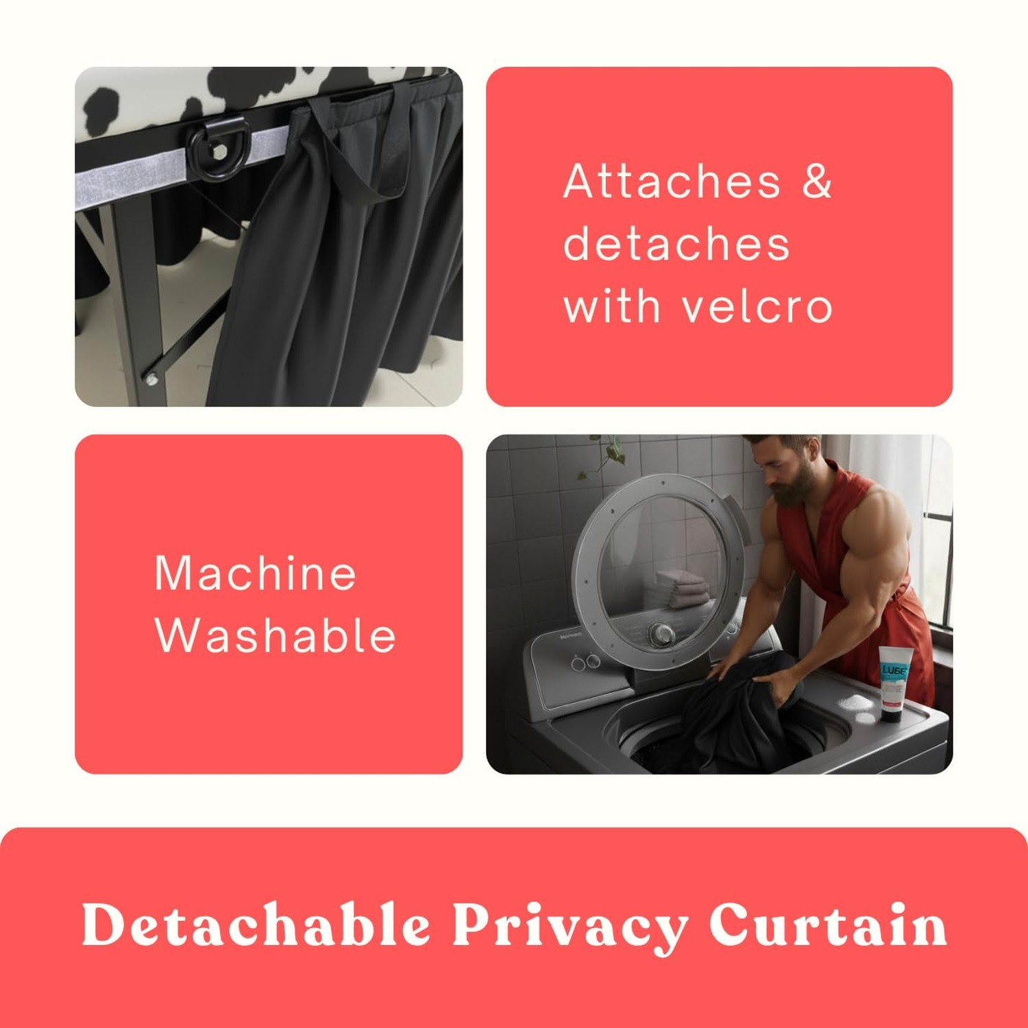 The MILKER: MOO Edition Milking Massage Table with Glory Hole & Privacy Curta...