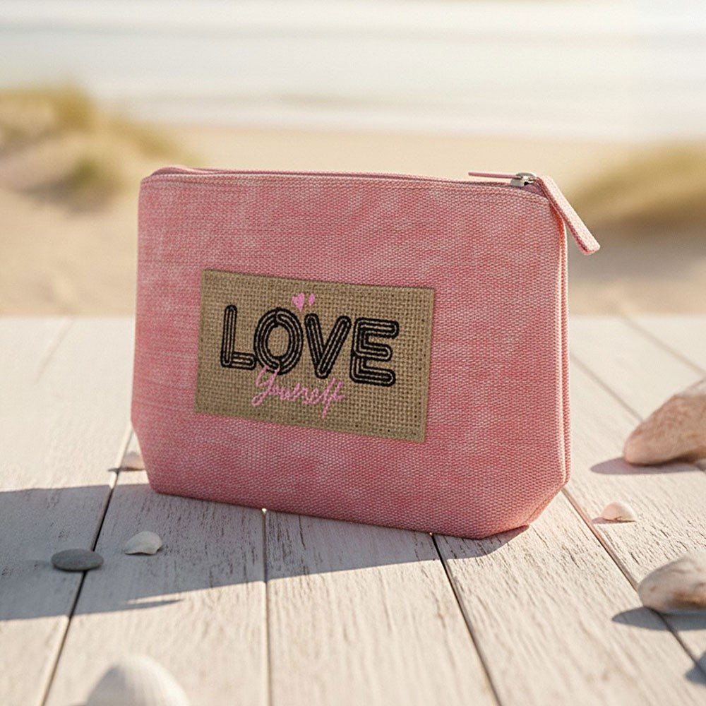 Message Patch Cosmetic Pouch Bag