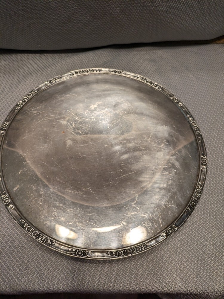 VTG 11“ Silverplate Round Serving Tray,Rogers & Bro #2321